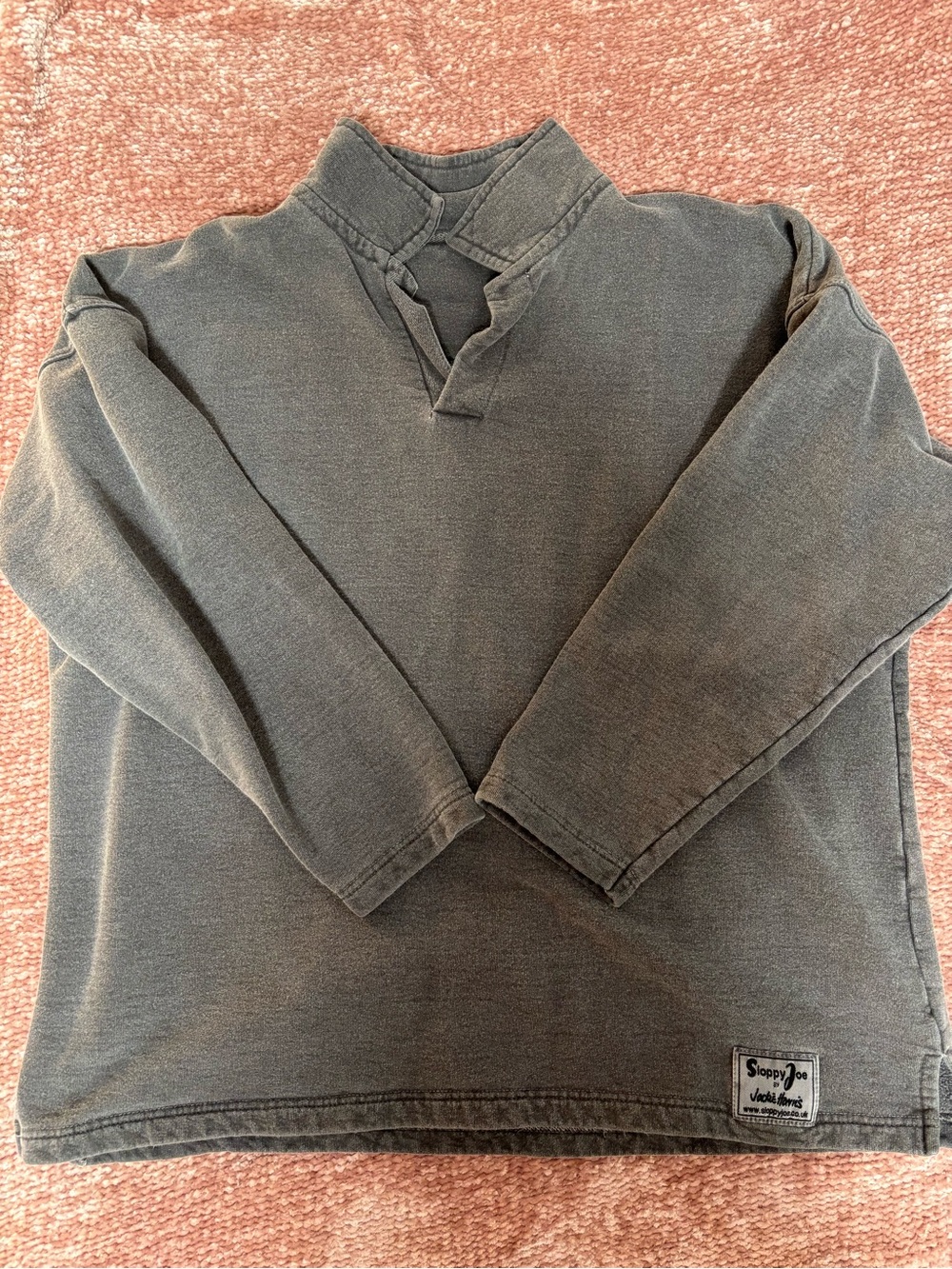 Sloppy Joe Vintage-Style Grey V-Neck Pullover Sweater
